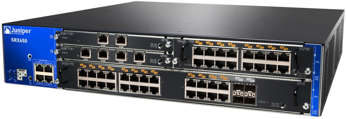 Juniper Ethernet Switch 16-port 10/100/1000Base-T XPIM. Takes 2 slots. Spare SRX (SRX-GP-16GE)