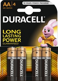 Duracell 4 x bateria alkaliczna Duralock Basic C&B LR6 AA blister