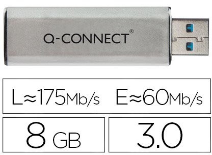 Q-Connect Q-CONNECT 8 GB USB 3.0 Slider Flash Drive KF16368