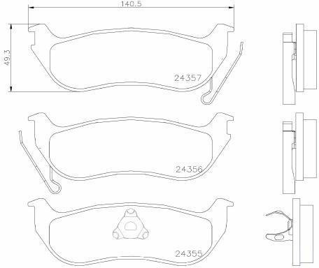 BREMBO Zestaw klocków hamulcowych, hamulce tarczowe P 37 009