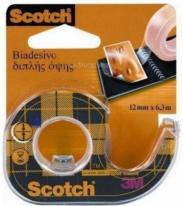 Scotch 3M Taśma dwustronna 12 mm x 6,3 m z podajnikiem 3M024