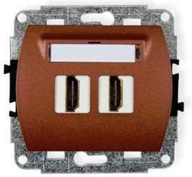 Karlik Gniazdo Podwójne HDMI 9HDMI-2 brązowy metalik