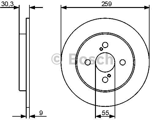 BOSCH Tarcza hamulcowa tylna, 0 986 479 420  0986479420