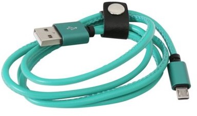 Kabel microUSB PLATINET skórzany 1m Zielony