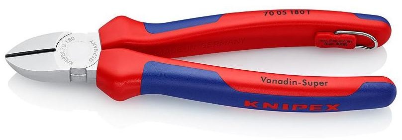 Knipex Szczypce boczne 70 05 180 T 180 mm DIN ISO 5749 62 HRC stal elektrotechniczna wanadowa