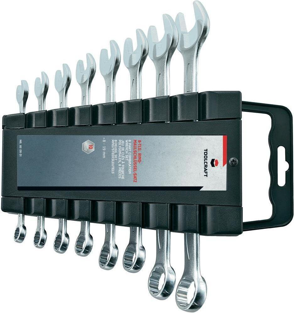 TOOLCRAFT Zestaw kluczy płasko - oczkowy 8 szt 8-19 mm (820901)