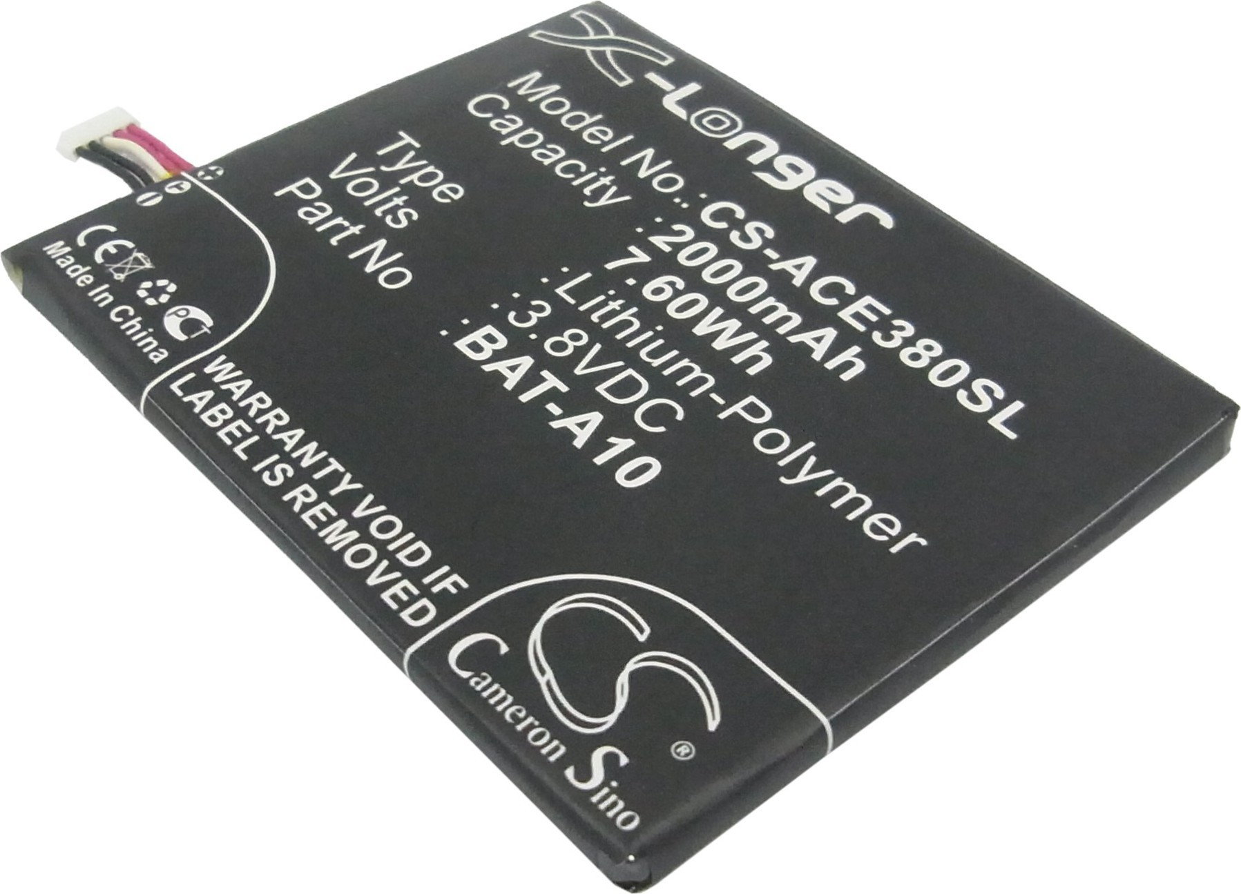 Cameron Sino Acer E380 / BAT-A10 2000mAh 7.60Wh Li-Polymer 3.8V CS-ACE380SL