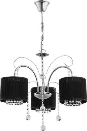 Alfa Żyrandol lampa wisząca zwis oprawa Liliana 3x40W E14 czarny kryształ 20933
