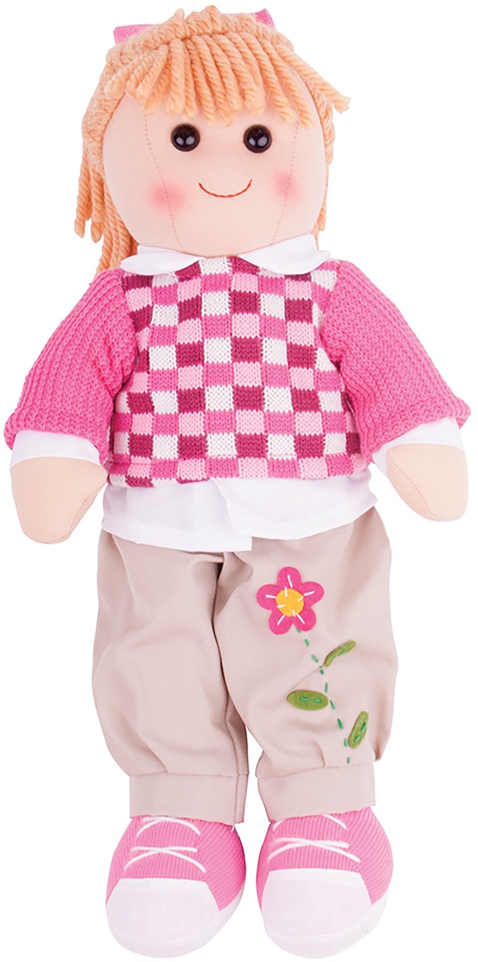 Bigjigs Toys Lalka Melanie sweter w kratkę