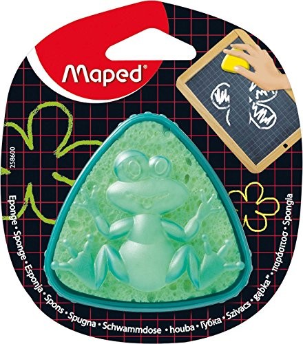 Maped M258600 gąbka do tablicy, trójkątna, zielono-żółta