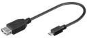 PremiumCord Adapter USB microUSB na USB M/F 0.2m Czarny kur-13