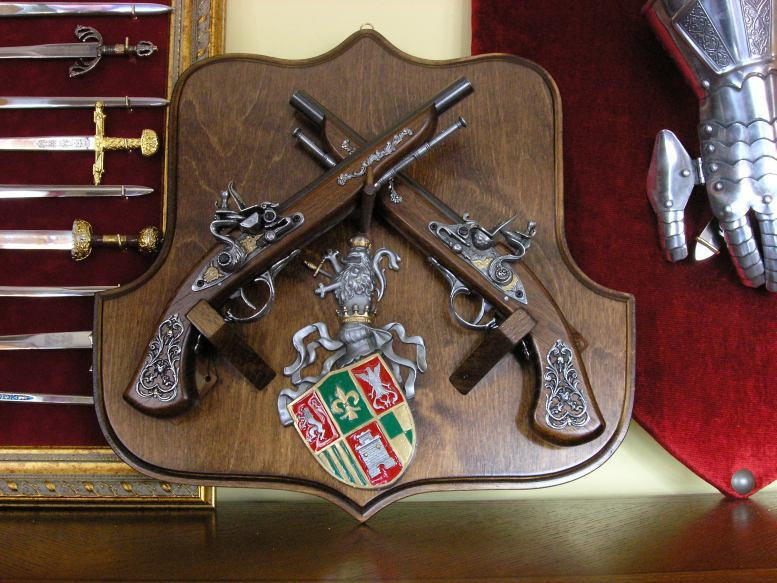 WŁOCHY ZESTAW PISTOLETÓW SKAŁKOWYCH NA ZAWIESZCE