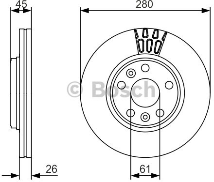 BOSCH Tarcza hamulcowa przednia, 0 986 479 576  0986479576