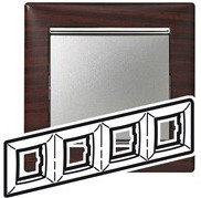 Legrand 770374 VALENA Ramka X4 POZIOM WENGE/SREBRO