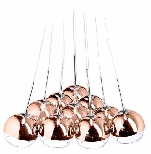 Redlux LAMPA wisząca ASTRAL R11706 szklana OPRAWA zwis gino kula ball miedź