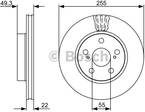 BOSCH Tarcza hamulcowa przednia, 0 986 479 564  0986479564