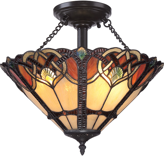 Elstead Lighting Plafon witrażowy QZ/CAMBRIDGE/F Lighting