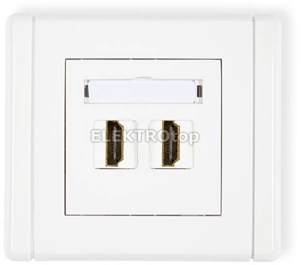 Karlik Gniazdo Podwójne HDMI biały FHDMI-2