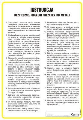TD IAC05 Instrukcja BHP bezpiecznej obsługi frezarek do metali