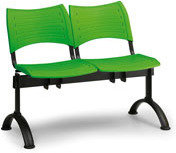 B2B Partner Plastikowe ławki VISIO, 2 siedzenia, czarne nogi 150473