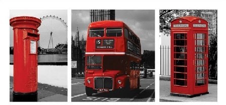 Pyramid Posters London (Red Triptych) - reprodukcja PPR41010
