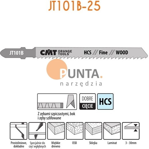 CMT brzeszczot do drewna HCS JT101B-25