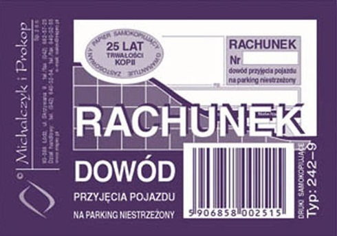 Michalczyk&Prokop 242-9 Druk M R-K DOWÓD PRZYJ. POJ. NA PARK. NIEST