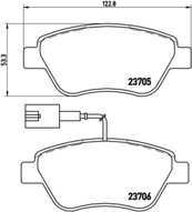 BREMBO Zestaw klocków hamulcowych, hamulce tarczowe P 23 085