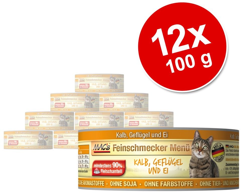 MACs Megapakiet MAC´s Cat Feinschmecker 24 x 100 g Kaczka & królik