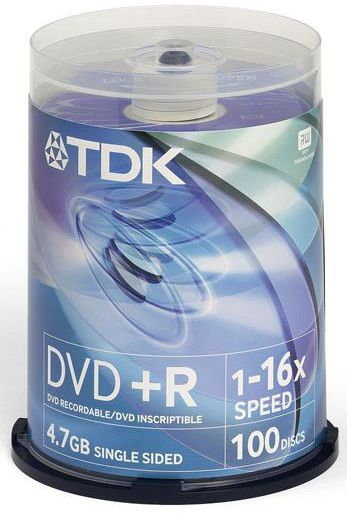 TDK DVD+R 4,7GB x16 (Szpula, 100 DVD+R47CBED100, t19504