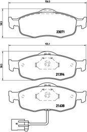 BREMBO Zestaw klocków hamulcowych, hamulce tarczowe P 24 034