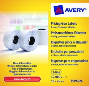 Avery Zweckform Etykiety cenowe w rolce do metkownicy dwurzędowej; trwałe; 1200