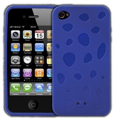 APPLE Logotrans Cheese Series silikonowe etui ochronne do iPhone 4, niebieski
