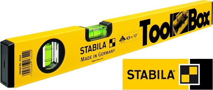 Stabila Poziomnica aluminiowa krótka z przesuniętą libellą poziomą, typ Toolbox