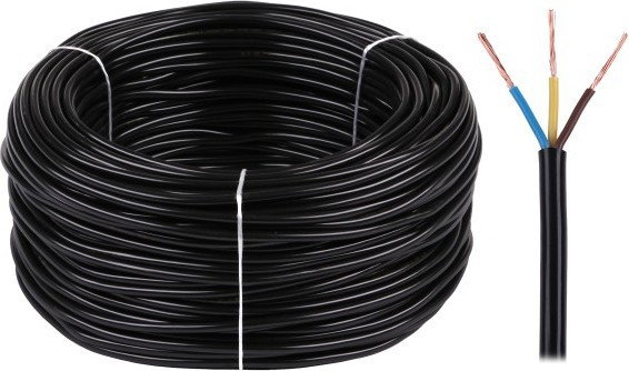 Kabel elektryczny OMY 3x1,5 300/300V czarny