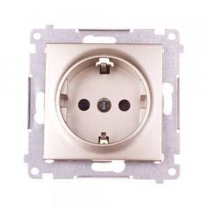 Kontakt Simon Simon 54 Gniazdo pojedyncze SCHUKO z/u 16A IP20 z przesłoną torów złoty mat DGSz1Z.01/44 WMDW-03111x-044 0001-00000-68872 [4353956]