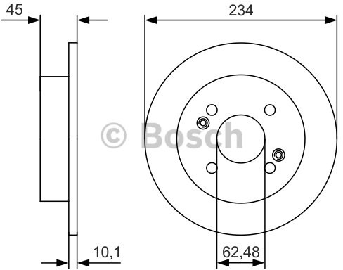 BOSCH Tarcza hamulcowa tylna, 0 986 479 D02  0986479D02
