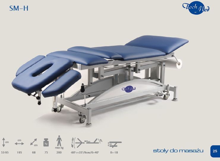 Techmed Stacjonarny stół do masażu SM CLINICAL E, H