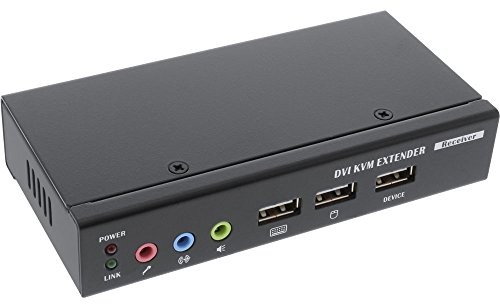 InLine 61640 DVI USB KVM Extender z audio (zestaw do przedłużania UTP, 50 m) 4043718219537