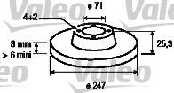 VALEO tarcza hamulcowa x2 tyl 186416  186416