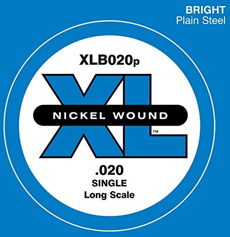 D'Addario xlb020p pojedyncze gitary Bass Plain Steel 020 XLB020P