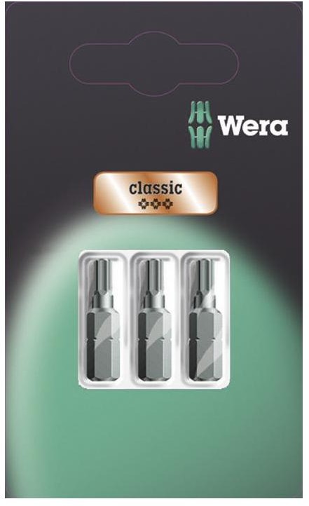 Wera Bit z końcówką sześciokątną 05073342001 840/1 Z zestaw SB SiS 2.5 mm 2.5 mm 3 mm stal narzędziowa Stal stopowa twardy D 6.3 3 szt