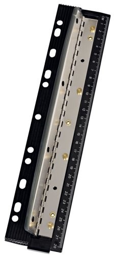 Wedo 679401 dziurkacz czterootworowy, metalowy, linijka 28 cm, z pojemnikiem na ścinki 71325