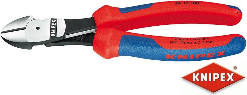 Knipex szczypce tnące boczne o zwiększonym przełożeniu, dwukomponentowe (74 12 1 (74 12 160/ 180)