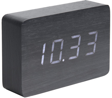 Karlsson Zegar stołowy, budzik Square black, LED by KA5653BK