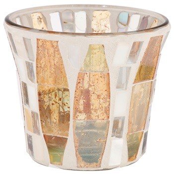 Yankee Candle Gold Wave Mosaic szklany wiecznik na sampler