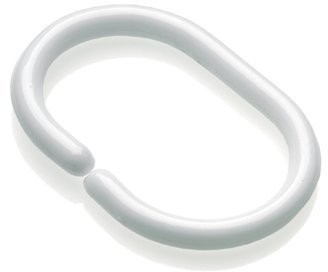 Croydex Clear pierścieni do zasłony prysznicowej, kształt C, biały, 12 sztuki (AK142122)