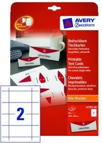 Avery Zweckform Stojące Identyfikatory do zadruku; A4, 40 szt./op., 180 x 60 mm,