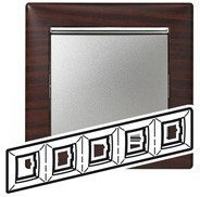 Legrand 770375 VALENA Ramka X5 POZIOM WENGE/SREBRO