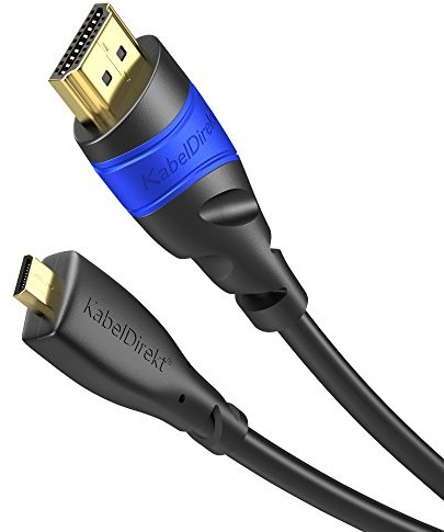 KabelDirekt kabel Micro HDMI, 3 m, kompatybilny z HDMI 2.0 (4K 1080 p 3D ARC Ethernet), seria FLEX 166